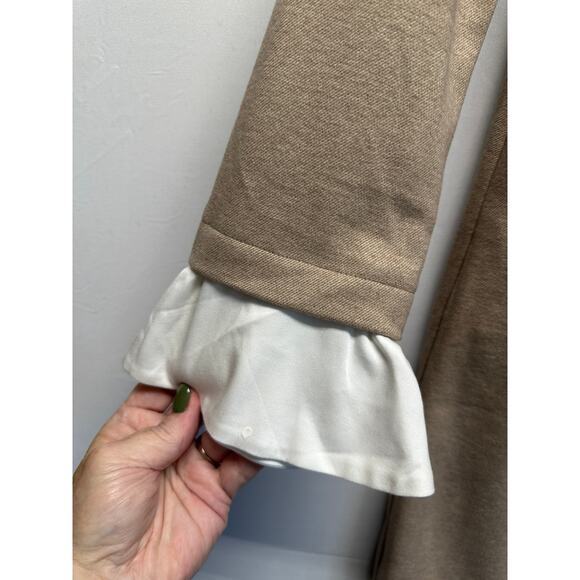 NWOT Tuckernuck Sandwhisp Dakota Dress Large Beige White A Line Peter Pan Collar - Picture 3 of 10